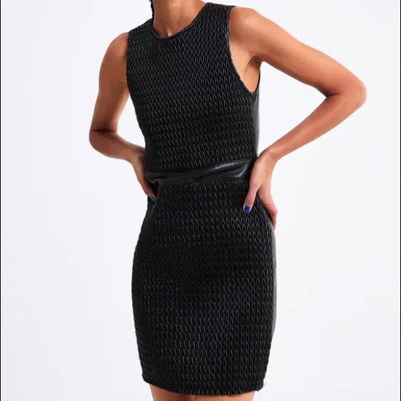 ZARA COMBINED STRUCTURE & SKIN EFFECT DRESS NEW - Picture 2 of 6
